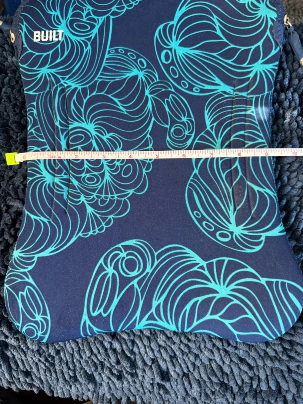 BUILT Neoprene Navy Tablet / Laptop 12-13” Sleeve with Teal Shell Print